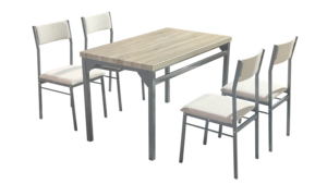 <span class=keywords><strong>YUKAI</strong></span> moderne 1 + 4 DS-219-1 table à manger ensemble pour 4 meubles de salon en planche de bois en métal pour hôtels et appartements - Product Image 3