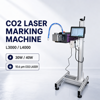 Machine de marquage laser CO2 industrielle 30W 40W pour boîtes en carton, bois, acrylique, codes QR, date, numéro de lot, logo, haute vitesse