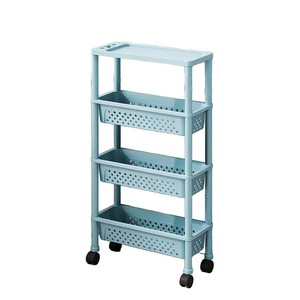Meuble <span class=keywords><strong>de</strong></span> <span class=keywords><strong>rangement</strong></span> multifonctionnel mince et étroit sur <span class=keywords><strong>roulettes</strong></span>, non pliable, en <span class=keywords><strong>plastique</strong></span>, pour salle <span class=keywords><strong>de</strong></span> bain et buanderie - Product Image 1
