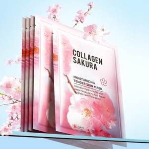 Masque de <span class=keywords><strong>beauté</strong></span> naturel lissage à la fleur de cerisier Masques de visage au collagène Sakura Masques de soin de la peau pour femmes Soins de la peau - Product Image 4