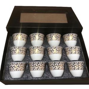 Ensemble de 12 tasses à café turques en céramique, style arabe, vente en gros, prix d'usine, coffrets cadeaux exquis - Product Image 2