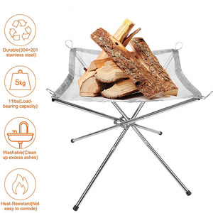 Foyer de Camping Portable, extérieur, <span class=keywords><strong>bois</strong></span>, barbecue, Grill, foyer, maille en acier pliable, foyer - Product Image 4