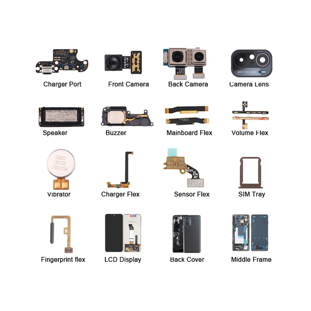 Mobile Phone Parts for Xiaomi Mi Redmi Front Back Camera Holder Charging Charger Port Speaker Buzzer Mainboard Flex Volume Flex