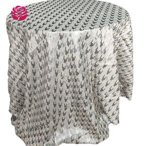 <span class=keywords><strong>Nappe</strong></span> Jacquard Tissée Robuste Longue jusqu'au Sol B008-120 avec Taille Personnalisée et Logo Gris - Product Image 2