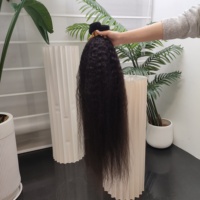 Lots de Cheveux Humains Vierges Indiens Bruts Non Traités 100% Naturels, Raides Yaki et Bouclés Crépus, 30 et 32 Pouces, Vente en Gros