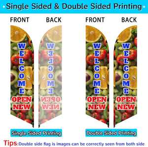 Drapeaux publicitaires personnalisés - Utilisation extérieure pour entreprises, double face, texte et logo personnalisés, signalisation ouverte (1,6x6,6 pieds) - Product Image 2