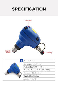 <span class=keywords><strong>Cloueur</strong></span> pneumatique miniature en aluminium OEM personnalisé haute pression 120 PSI MSN90, longueur 90 mm, outils de travail du bois - Product Image 2