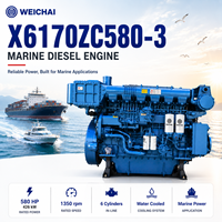 Mesin Diesel Laut Berpendingin Air SCDC WEICHAI Seri 6170 X6170ZC580-3 6 Silinder Turbocharged untuk Kapal Penumpang