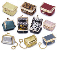 Nouvelle Pochette à Bijoux en Cuir Véritable avec Fermoir Kiss Lock, Étui Portable pour Bagues, Colliers et Boucles d'Oreilles, Petite Bourse à Monnaie