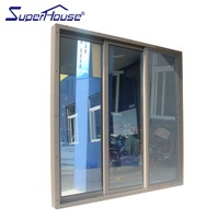 Superhouse USA Standard Porte coulissante en verre pour balcon à double vitrage Porte patio Porte empilable avec moustiquaire pour villa