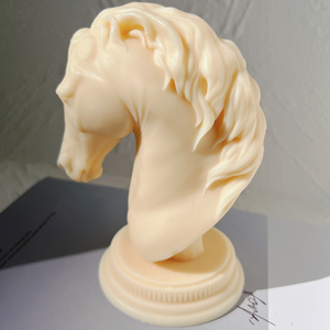 Pferdekopf-Statue Kerzenform aus Silikon Büste Reitskulptur Kunstfigur Tier Pony Kerzenform - Product Image 4