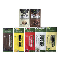 Heal Seal Food Packaging Bag Brown Kraft Chocolate Fruit Nut Snack Granola Energy Bar Wrapper Packaging