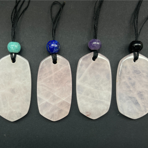 Kalung liontin Bezel wanita, kristal mawar Quartz gaya romantis - Product Image 6