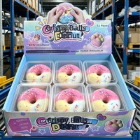 Jouet Donut Moelleux en Caoutchouc Souple Anti-Stress, Simulation de Pâtisserie Donut avec Saupoudrage pour Fête d'Enfants