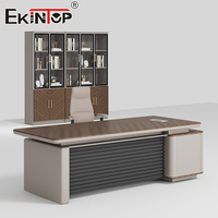 Table de direction Ekintop en forme de L, table de direction en mélamine, bureau moderne pour cadre