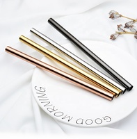 Paille en acier inoxydable Offre Spéciale réutilisable, métal 215, 12x304mm