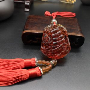 Pendentif de voiture Pengpeng en forme de voilier, en verre double face, pour rétroviseur, ornement décoratif traditionnel chinois - Product Image 3