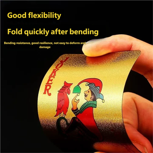 Naipes con Lámina Dorada, Diseño Creativo <span class=keywords><strong>de</strong></span> Cuadrícula Dorada, Naipes <span class=keywords><strong>de</strong></span> Lujo con Temática <span class=keywords><strong>de</strong></span> Dólares, Acabado Esmerilado Duradero - Product Image 5