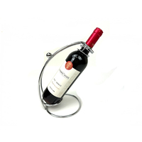 Support à vin créatif en fer en forme de croissant DaS, présentoir artistique sphérique pour bouteille unique, idéal pour la décoration de fête et de la maison