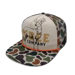 Old School Green Stone Camo Snap Back Trucker Hat Imprimé Animaux Chasse Hat Rope Snapback Hats