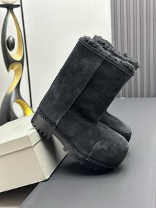 Botas de Nieve de Moda con <span class=keywords><strong>Plataforma</strong></span>, Cálidas, de Algodón, Diseño de Punta Ancha, Botas Largas para Mujer - Product Image 1
