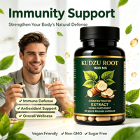 Capsules de complément alimentaire à formule personnalisée de marque privée, extrait de racine de Kudzu, Puerarin, Isoflavone