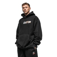 Sweat-shirt à capuche personnalisé avec logo, épais, vierge, imprimé en relief, lourd, de haute qualité, pour homme