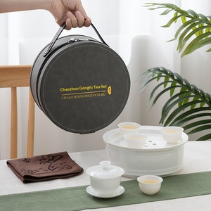 İnce duvarlı Kemik Çini Çay Seti 3 inç Gaiwan 8 inç Tepsi Taşınabilir Açık Hava Seyahat Chaoshan Gongfu Çay Seti Modern Minimalist Tasarım - Product Image 2