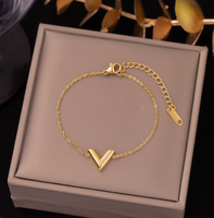 Gelang Rantai Baja Tahan Karat Wanita Gaya Baru Eropa dan Amerika, Modis dan Mewah, Tidak Luntur, Stb648