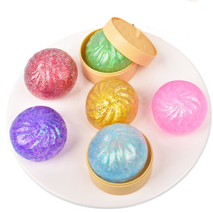 Juguete Antiestrés con Polvo Brillante, Forma de Dumpling, Goma Suave TPE/Silicona, Venta al Por Mayor - Product Image 3