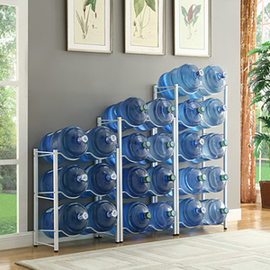 Nước Cooler Jug Giá 5 gallon nước Giữ chai lưu trữ Kệ 3 Tier Heavy Duty Stackable Tủ nước Dispenser Organizer F - Product Image 4