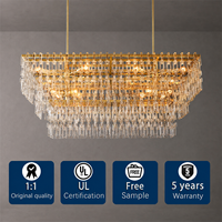 Lustre en cristal K9, lustre de plafond, lustre rectangulaire à étages Marignan pour salon, éclairage de luxe, décoration de la maison