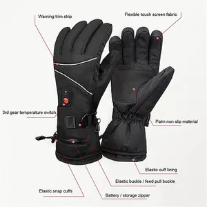 Mydays Tech стильные водонепроницаемые ветрозащитные перезаряжаемые перчатки с 3-мя уровнями контроля температуры с подогревом для улицы