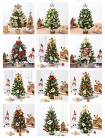 Vente en gros de LED PVC écologiques Lumières d'arbre de Noël 45cm Fournitures de fête de bureau festif avec base en toile de jute