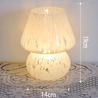 Lampe Champignon Rayée Rose, Vert, Jaune, Crème – Style Instagram Rétro Mignon – Veilleuse d'Ambiance pour Chambre à Coucher, Dortoir, Cadeau Fille, Décoration