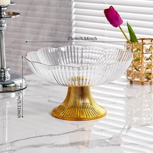 Fruteros, Plato para Frutas, Centro de Mesa con Base Dorada, Fruteros de Cristal para Decoración, Decoración de Bodas - Product Image 6