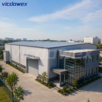 VICDOWEX Bâtiment d'atelier, garage ou hangar en structure acier industrielle pour usine de fabrication et entrepôt, structure haute résistance