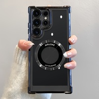 Étui de téléphone magnétique antichoc tendance avec film de protection d'objectif, compatible avec les téléphones Samsung S21 S22 S23 S24 S25 Ultra