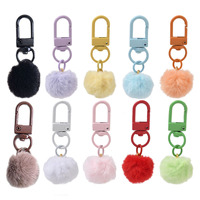 Deurgespsleutelhanger 2cm Pom Pom Bal Tas Charm Sleutelhanger Pluizig Pluche Pompom Draaibaar 8 Figuur-acht Deurgespsleutelhangers DIY Accessoires