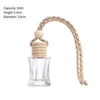 Prix usine suspendu diffuseur bouteille 5ml 8ml 10ml verre parfum voiture désodorisant avec couvercle en bois pour huiles essentielles