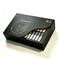 Boîte cadeau de luxe unique en forme de piano, écologique, en matériaux recyclés, boîte rigide à ouverture rabattable personnalisée pour ensemble cosmétique d'ampoules et de sérums