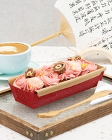 Paquet de boulangerie pas cher papier kraft ondulé à emporter Transparent Mini gâteau papier de cuisson moules à pain Cupcakes papier Panettone moule