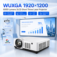 Projecteur laser à courte focale WUXGA 1920x1200, 6000 lumens, 3LCD avec installation flexible à 360 degrés