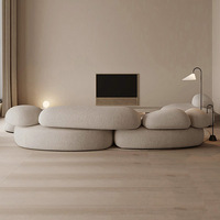 Canapé modulaire en tissu de style moderne créatif Wabi-Sabi, design unique en forme de galets, salon, villa, ensemble de meubles, même style que les influenceurs