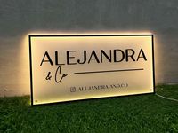 Panneau signalétique en acrylique transparent personnalisé avec logo imprimé UV, signalétique décorative intérieure, boîte à lumière rétroéclairée LED simple face