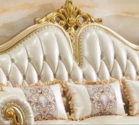 Canapé en cuir européen 123 combinaisons, luxe, villa, salon, champagne doré, bois massif sculpté, canapé de luxe léger, meubles