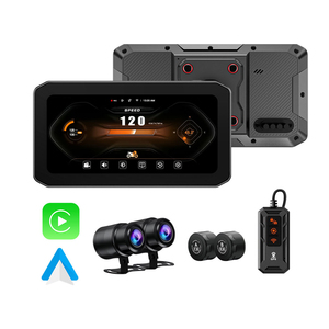 Navegador GPS Inteligente para Motocicleta de 6.25 Pulgadas, Impermeable, Inalámbrico, con Apple CarPlay y Android Auto, DVR y BSD - Product Image 1