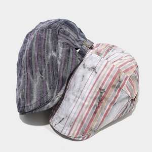 Spring <b>Summer</b> New Vintage Ivy Hats Women Men Stripes Fashion British Breathable Ivy Hat - Product Image 2