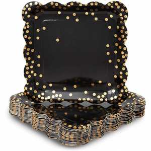 Platos Desechables de Papel de 9 Pulgadas, Modernos, en Oferta, Vajilla y Decoración para Fiestas, Bodas y Días Festivos - Product Image 2