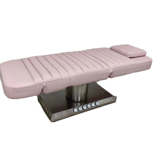 Lit de beauté électrique moderne AY, table de massage à 3 moteurs avec cadre en bois de couleur personnalisable et cuir synthétique pour salon, hôpital - Product Image 2